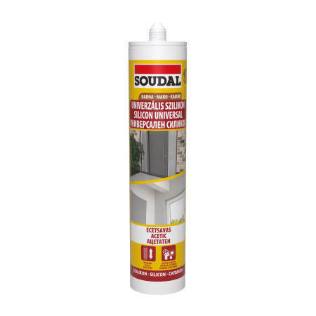 Silicon Universal Maro Pentru Interior/Exterior Soudal 280 Ml / BAX 15 Buc